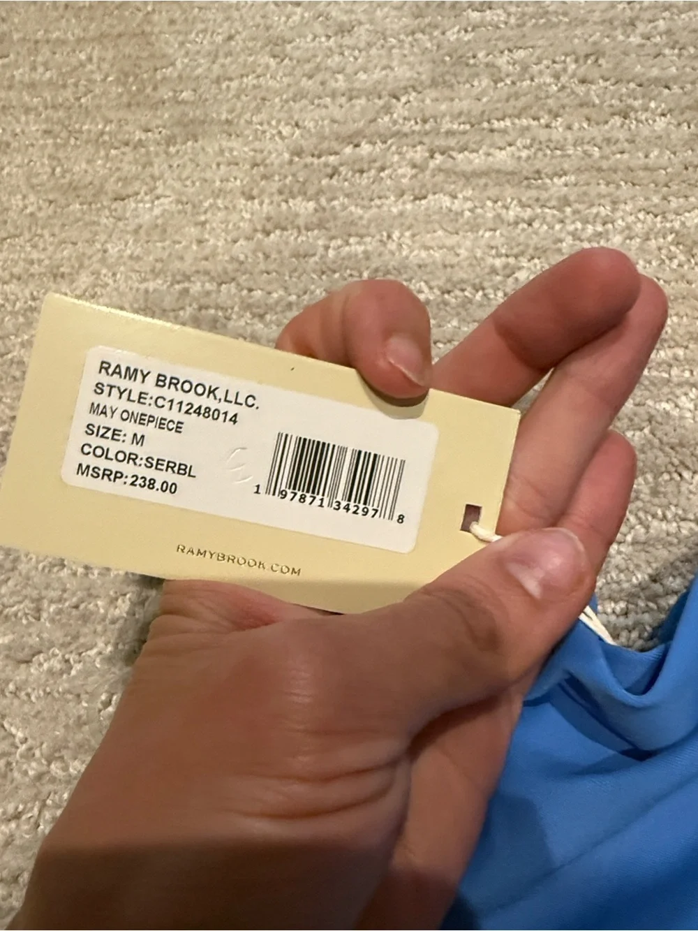 Ramy Brook Light Blue Strapless Swimsuit with Halter Detail - Picture 5 of 7